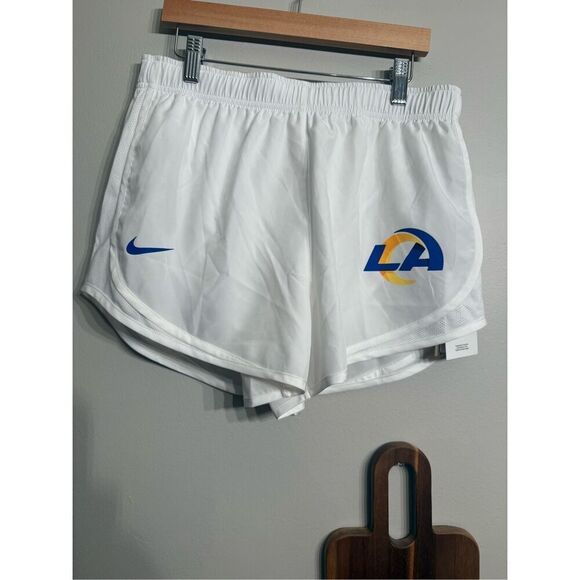 Nike White Los Angeles Rams NFL Dri Fit Active Shorts Size Medium NWT - Picture 1 of 5